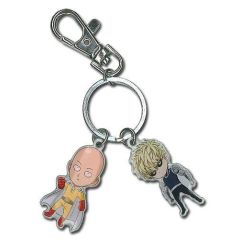 Metalen Saitama en Genos Sleutelhanger